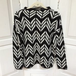 Joan Vass Studio Black & White Wool Blend Sweater